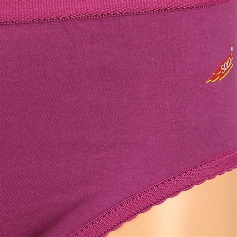 Buy Solo Womens Passion Outer Elastic Cotton Plain Panties Purple