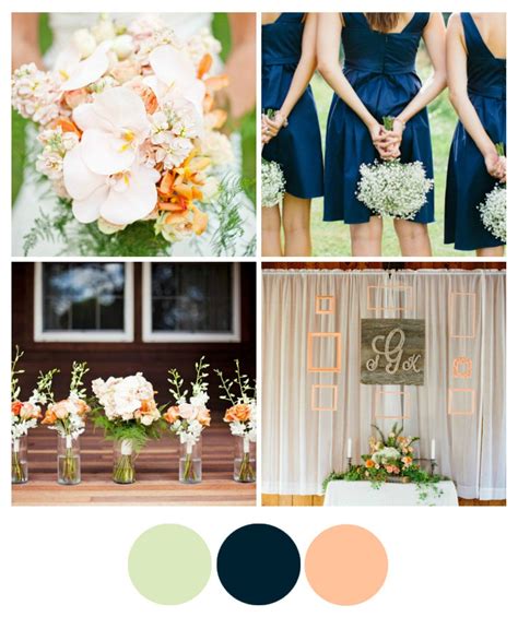 Wedding Color Inspiration : Peach and Navy | Navy rustic wedding ...