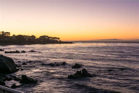 Sunset Monterey Bay California Stock Image Image Of Monterey