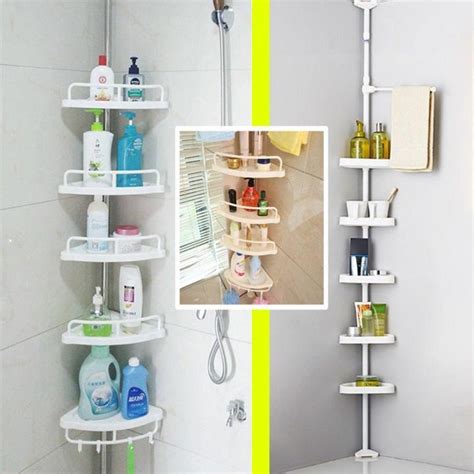 Acb Multi Bathroom Corner Shelf 4 Tier Adjustable Telescopic Bathroom