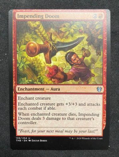 Mtg Magic The Gathering Impending Doom Theros Beyond Death Miscut Ebay
