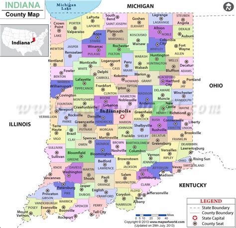 Indiana County Map Indiana Counties County Map Indiana Map