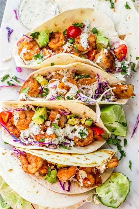 The Best Shrimp Tacos Recipe Made With A Cabbage Slaw And Creamy