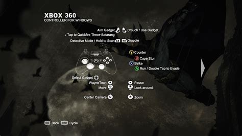 Controller Batman Arkham City Interface In Game