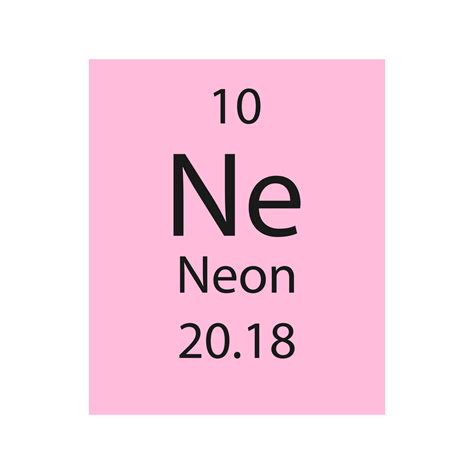 símbolo de néon elemento químico da tabela periódica ilustração