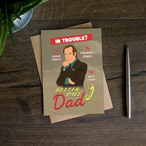 Better Call Saul Fathers Day Card Better Call Dad Funny Etsy