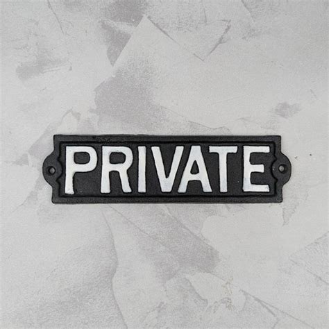 Cast Iron Sign Private Door Sign Wall Hanging Etsy