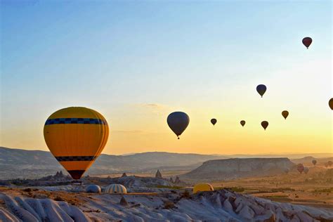 The Famous Hot Air Balloons Of Cappadocia Turkey Take Off For A Morning Flight August 2018