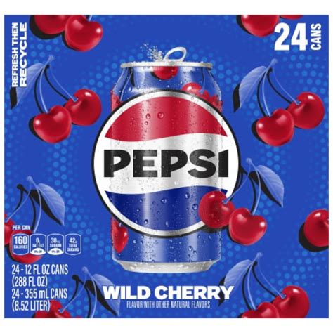 Pepsi Cola Wild Cherry Soda Cans 24 Pk 12 Fl Oz Ralphs