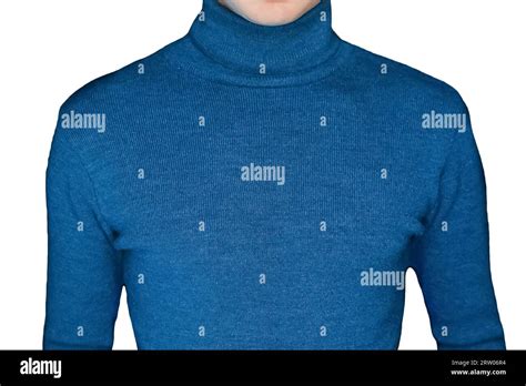 Skinny Guy In Blue Turtleneck Mens Style Of Clothing On The White