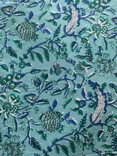 Soft Cotton Fabric Floral Screen Print Soft Cotton Fabric Etsy