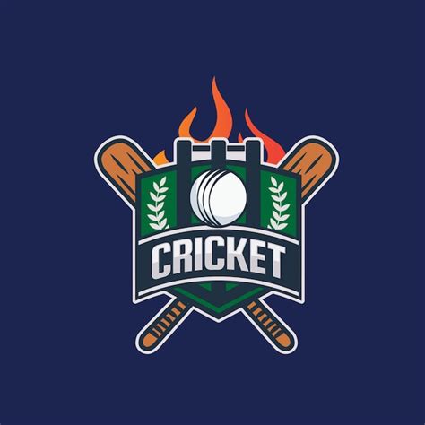 Modern Cricket Badge Logo Illustration Premium Vector