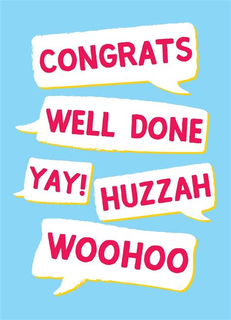 Congrats Well Done Huzzah Card Scribbler