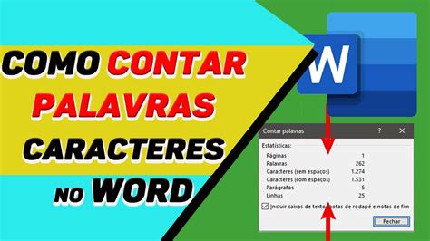 Como Contar Palavras E Caracteres No Word Youtube