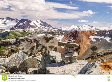 Whistler With Coast Mountains British Columbia Canada Stock Image