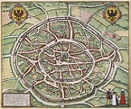 Aachen - Aquisgranum by Braun and Hogenberg, 1572 - CartaHistorica