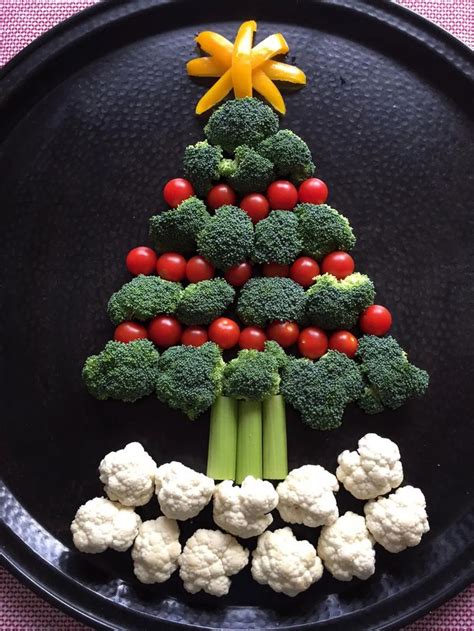 Fill a christmas tree shaped tray or pan with broccoli florets. Christmas Tree Shaped Vegetable Platter Appetizer Tray | Recipe in 2020 | Christmas tree veggie ...