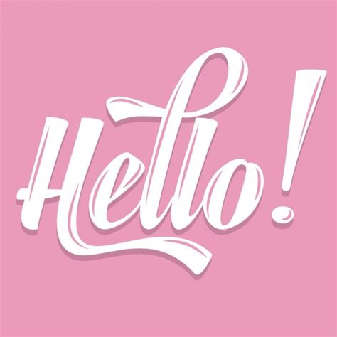 Pink Calligraphic Hello Vector Free Download