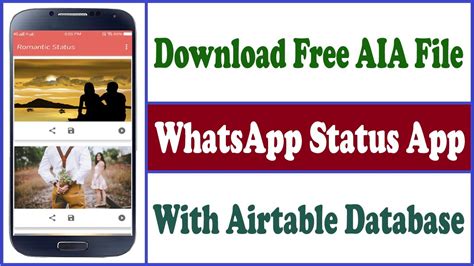 There are 2 methods are here. WhatsApp Status App | Download Free AIA File | With ...