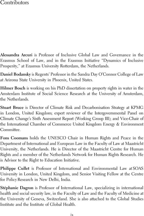 Contributors The Cambridge Handbook Of The Sustainable Development