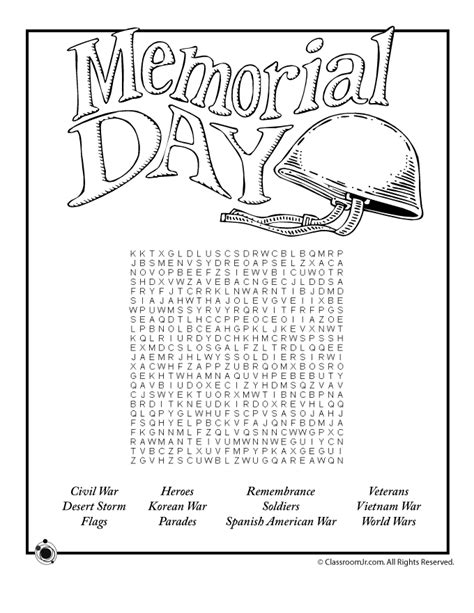 Memorial Day Worksheets Free Printable Printable World Holiday