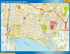 Long Beach downtown wall map | Wall maps of countries of the World