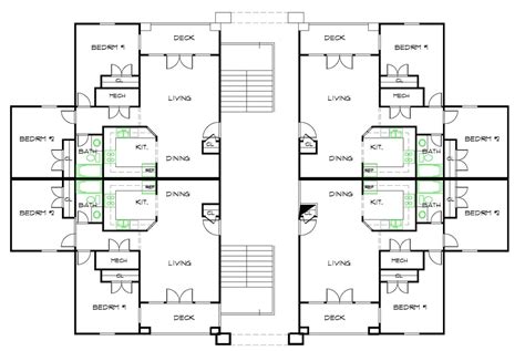 27 Four Plex 4 Unit Apartment Building Floor Plans Most Valued New