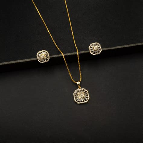 Ps 2306010 Pendant Poise Dainty Gold Plated American Diamond Set Fashion Jewelry Meesaa Nepal