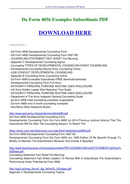 19 Da Form 4856 Examples Free To Edit Download And Print Cocodoc
