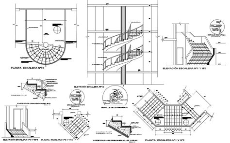 Spiral Staircase Plan Cad File Download Cadbull