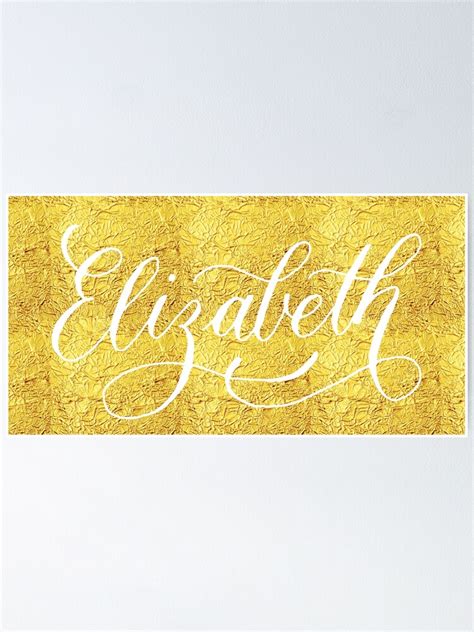 Elizabeth Modern Calligraphy Name Design Poster By Cheesim Redbubble