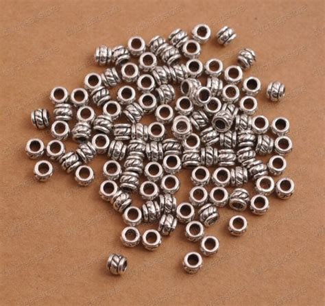 50100pcs Tibetan Silver Spacer Beads For Jewelry Making 5x4mm Jk3084