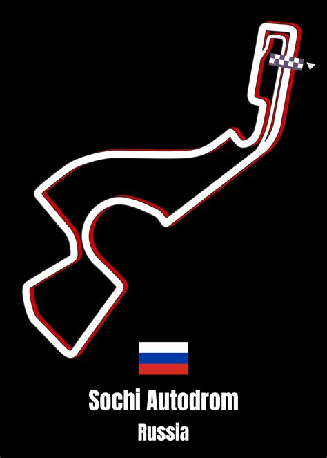 Sochi Autodrom Racing Circuit Map Poster 35386445 Vector Art At Vecteezy