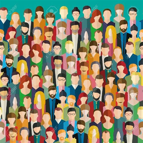 The Crowd Of Abstract People Flat Design Vector Illustration