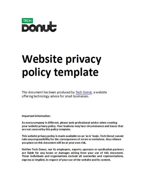50 Best Privacy Policy Templates With Gdpr Templatearchive