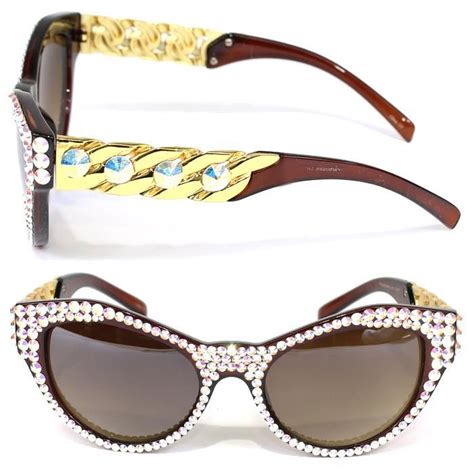 Swarovski Crystal Embellished Cat Eye Sunglasses Cat Eye Sunglasses