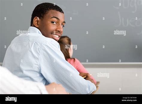 Portrait Of A Male High School Student Stock Photo Alamy