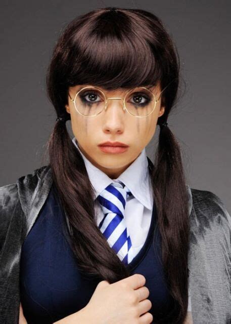 Moaning Myrtle Style Brown Pigtail Wig And Glasses For Sale Online Ebay