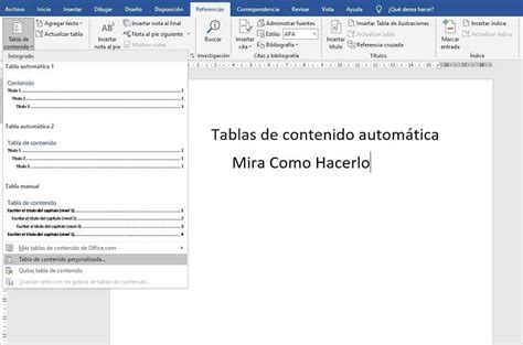 C Mo Crear O Hacer Ndices Autom Ticos O Tablas De Contenido En Microsoft Word Mira C Mo Hacerlo