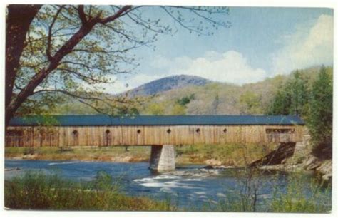 West Dummerston Vt Covered Bridge Postcard Vermont Ebay