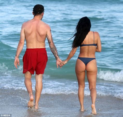 Johnny Manziel Hits Beach Again As Fiance Bre Tiesi Shows Off Body