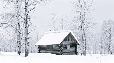 Winter Snow Woods British Columbia Cabin Logs Wallpaper 1920x1080 346355 Wallpaperup