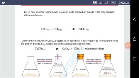 Reversible Reaction Example Caco3 Youtube
