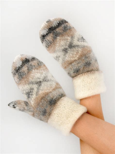 Soft And Warm Knit Mittens 100 Icelandic Wool Fleece Lined Freyja