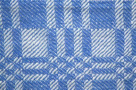 Light Blue And White Woven Fabric Texture With Squares Pattern Picture