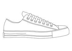 Though original converse shoes are canvas, the brand has since extended its materials to include everything from luxe leather to soft velvet. converse sneaker line art | Converse Drawing 1 by The ...