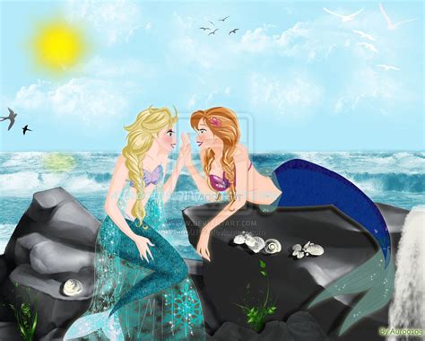 Anna And Elsa As Mermaids By Auro0109 On Deviantart Disney Princess