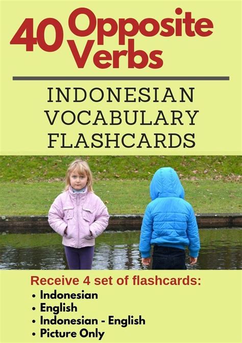 Indonesian Verbs Bahasa Indonesia Kata Kerja 40 Words Opposites