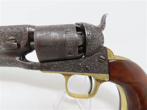 Engraved Colt Model 1861 Navy Revolver 629 Candr Antique003 Ancestry Guns