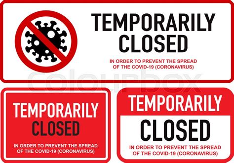 Office Temporarily Closed Sign Of Stock Vector Colourbox